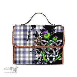 ScotsTee Shop Scottish Hannay Modern Clan Tartan Canvas Bag Celtic Knot and Thistle with Scotland Map Bag