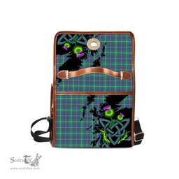 ScotsTee Shop Scottish Inglis Ancient Clan Tartan Canvas Bag Celtic Knot and Thistle with Scotland Map Bag