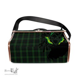 ScotsTee Shop Scottish Gunn Logan Clan Tartan Canvas Bag Celtic Knot and Thistle with Scotland Map Bag