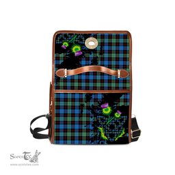 ScotsTee Shop Scottish Guthrie Ancient Clan Tartan Canvas Bag Celtic Knot and Thistle with Scotland Map Bag