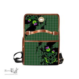 ScotsTee Shop Scottish Gayre Dress Clan Tartan Canvas Bag Celtic Knot and Thistle with Scotland Map Bag