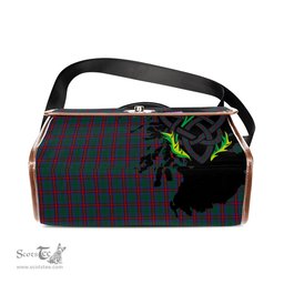 ScotsTee Shop Scottish Jardine Dress Clan Tartan Canvas Bag Celtic Knot and Thistle with Scotland Map Bag