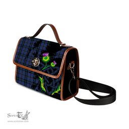 ScotsTee Shop Scottish Hope (Vere - Weir) Clan Tartan Canvas Bag Celtic Knot and Thistle with Scotland Map Bag