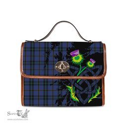 ScotsTee Shop Scottish Hope (Vere - Weir) Clan Tartan Canvas Bag Celtic Knot and Thistle with Scotland Map Bag