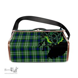 ScotsTee Shop Scottish Haliburton Clan Tartan Canvas Bag Celtic Knot and Thistle with Scotland Map Bag