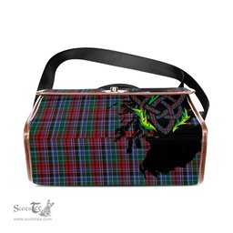 ScotsTee Shop Scottish Gordon Red Clan Tartan Canvas Bag Celtic Knot and Thistle with Scotland Map Bag