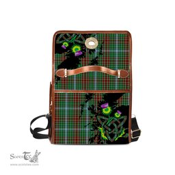 ScotsTee Shop Scottish Gayre Clan Tartan Canvas Bag Celtic Knot and Thistle with Scotland Map Bag