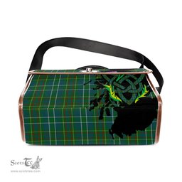 ScotsTee Shop Scottish Harkness Hunting Clan Tartan Canvas Bag Celtic Knot and Thistle with Scotland Map Bag