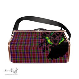 ScotsTee Shop Scottish Haughdale Clan Tartan Canvas Bag Celtic Knot and Thistle with Scotland Map Bag