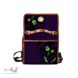 ScotsTee Shop Scottish Home Modern Clan Tartan Canvas Bag Celtic Knot and Thistle with Scotland Map Bag