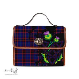 ScotsTee Shop Scottish Home Modern Clan Tartan Canvas Bag Celtic Knot and Thistle with Scotland Map Bag