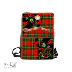 ScotsTee Shop Scottish Gartshore Clan Tartan Canvas Bag Celtic Knot and Thistle with Scotland Map Bag