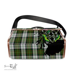 ScotsTee Shop Scottish Gillies Dress Green Clan Tartan Canvas Bag Celtic Knot and Thistle with Scotland Map Bag