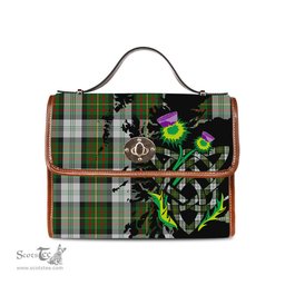 ScotsTee Shop Scottish Gillies Dress Green Clan Tartan Canvas Bag Celtic Knot and Thistle with Scotland Map Bag