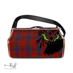 ScotsTee Shop Scottish Gates Clan Tartan Canvas Bag Celtic Knot and Thistle with Scotland Map Bag