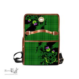 ScotsTee Shop Scottish Gates Hunting Clan Tartan Canvas Bag Celtic Knot and Thistle with Scotland Map Bag