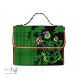 ScotsTee Shop Scottish Gates Hunting Clan Tartan Canvas Bag Celtic Knot and Thistle with Scotland Map Bag