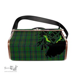 ScotsTee Shop Scottish Kennedy Clan Tartan Canvas Bag Celtic Knot and Thistle with Scotland Map Bag