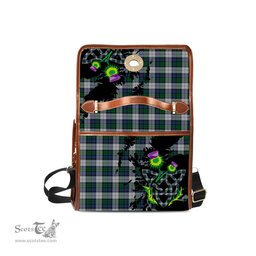 ScotsTee Shop Scottish Graham Dress Clan Tartan Canvas Bag Celtic Knot and Thistle with Scotland Map Bag