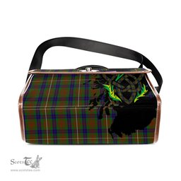 ScotsTee Shop Scottish Fraser Hunting Clan Tartan Canvas Bag Celtic Knot and Thistle with Scotland Map Bag