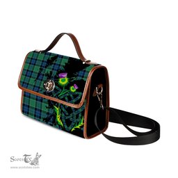 ScotsTee Shop Scottish Graham of Menteith Ancient Clan Tartan Canvas Bag Celtic Knot and Thistle with Scotland Map Bag