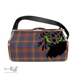 ScotsTee Shop Scottish Fraser Hunting Modern Clan Tartan Canvas Bag Celtic Knot and Thistle with Scotland Map Bag