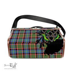 ScotsTee Shop Scottish Glass Clan Tartan Canvas Bag Celtic Knot and Thistle with Scotland Map Bag