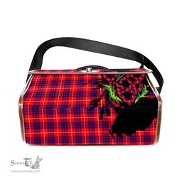 ScotsTee Shop Scottish Hamilton Modern Clan Tartan Canvas Bag Celtic Knot and Thistle with Scotland Map Bag