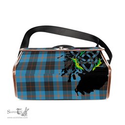 ScotsTee Shop Scottish Garden Clan Tartan Canvas Bag Celtic Knot and Thistle with Scotland Map Bag