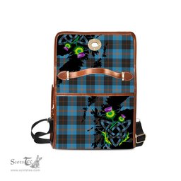 ScotsTee Shop Scottish Garden Clan Tartan Canvas Bag Celtic Knot and Thistle with Scotland Map Bag