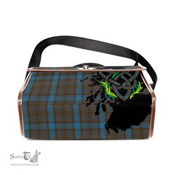 ScotsTee Shop Scottish Hanna of Leith Clan Tartan Canvas Bag Celtic Knot and Thistle with Scotland Map Bag