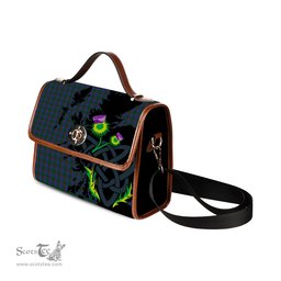 ScotsTee Shop Scottish Ferguson Clan Tartan Canvas Bag Celtic Knot and Thistle with Scotland Map Bag