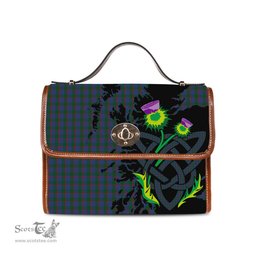 ScotsTee Shop Scottish Ferguson Clan Tartan Canvas Bag Celtic Knot and Thistle with Scotland Map Bag