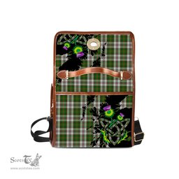 ScotsTee Shop Scottish Hay White Dress Clan Tartan Canvas Bag Celtic Knot and Thistle with Scotland Map Bag