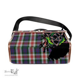 ScotsTee Shop Scottish Fraser Red Dress Clan Tartan Canvas Bag Celtic Knot and Thistle with Scotland Map Bag