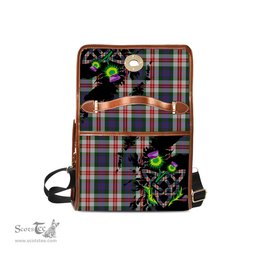 ScotsTee Shop Scottish Fraser Red Dress Clan Tartan Canvas Bag Celtic Knot and Thistle with Scotland Map Bag