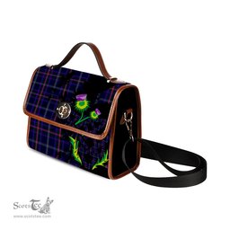 ScotsTee Shop Scottish Fitzgerald Hunting Clan Tartan Canvas Bag Celtic Knot and Thistle with Scotland Map Bag