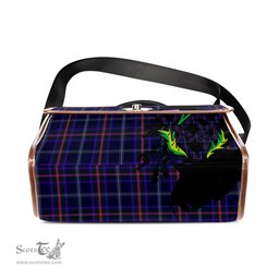 ScotsTee Shop Scottish Fitzgerald Hunting Clan Tartan Canvas Bag Celtic Knot and Thistle with Scotland Map Bag