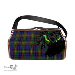 ScotsTee Shop Scottish Gillies Clan Tartan Canvas Bag Celtic Knot and Thistle with Scotland Map Bag