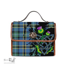 ScotsTee Shop Scottish Hope Ancient Clan Tartan Canvas Bag Celtic Knot and Thistle with Scotland Map Bag