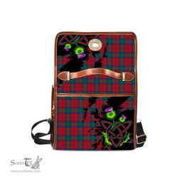 ScotsTee Shop Scottish Fotheringham Modern Clan Tartan Canvas Bag Celtic Knot and Thistle with Scotland Map Bag