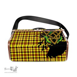 ScotsTee Shop Scottish Jardine Modern Clan Tartan Canvas Bag Celtic Knot and Thistle with Scotland Map Bag