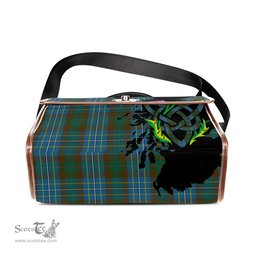 ScotsTee Shop Scottish Hughes Interconnection Int Clan Tartan Canvas Bag Celtic Knot and Thistle with Scotland Map Bag