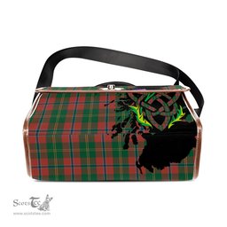 ScotsTee Shop Scottish Hutcheson Clan Tartan Canvas Bag Celtic Knot and Thistle with Scotland Map Bag