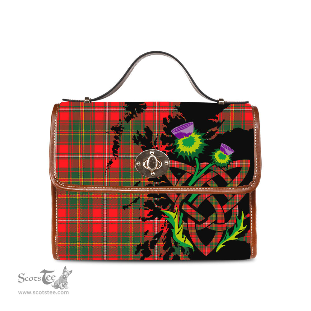 ScotsTee Shop Scottish Hay Modern Clan Tartan Canvas Bag Celtic Knot and Thistle with Scotland Map Bag