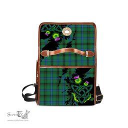 ScotsTee Shop Scottish Henderson Ancient Clan Tartan Canvas Bag Celtic Knot and Thistle with Scotland Map Bag