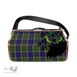 ScotsTee Shop Scottish MacGiboney Clan Tartan Canvas Bag Celtic Knot and Thistle with Scotland Map Bag