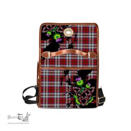 ScotsTee Shop Scottish MacCulloch Dress Clan Tartan Canvas Bag Celtic Knot and Thistle with Scotland Map Bag