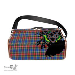 ScotsTee Shop Scottish MacBeth Modern Clan Tartan Canvas Bag Celtic Knot and Thistle with Scotland Map Bag