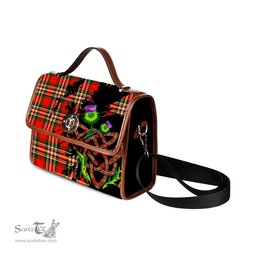 ScotsTee Shop Scottish MacGill Modern Clan Tartan Canvas Bag Celtic Knot and Thistle with Scotland Map Bag